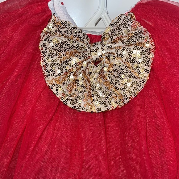Red tutu with gold sequin bow - Picture 2 of 5